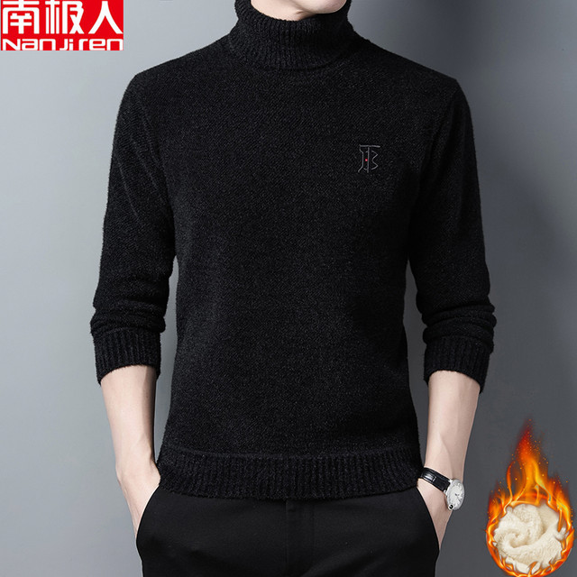 Antarctic people in autumn and winter plus velvet thick turtleneck sweater jacket men's warm bottoming sweater sweater men Antarctic people in autumn and winter plus velvet thick turtleneck sweater jacket men's warm bottoming sweater sweater men