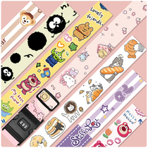 Luggage travel trolley case bundle with one cross packing reinforced anti-opening rope password lock cartoon cute female model