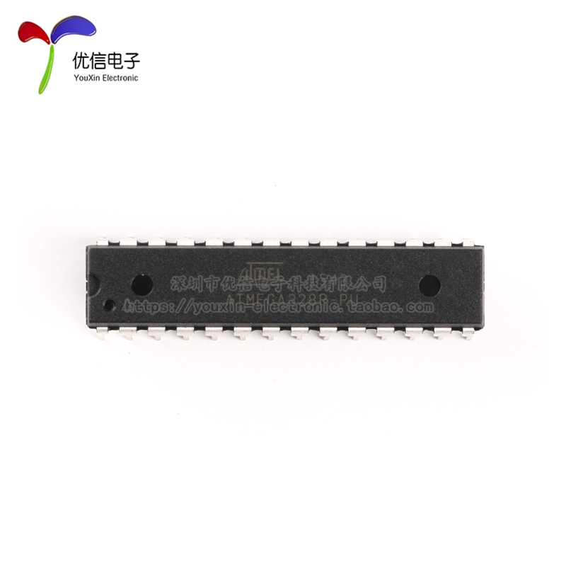 original genuine straight plug atmega328p-pu 8-bit microcontroller avr 32k flash memory dip-28