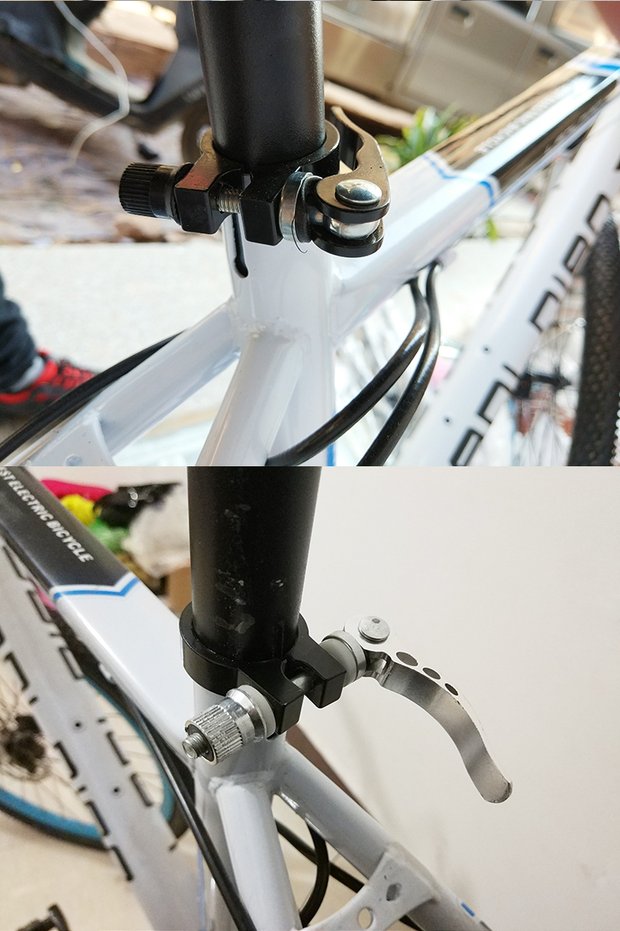 山地车坐管快拆螺丝杆铝合金货架加长锁扣折叠自行车快拆链接杆