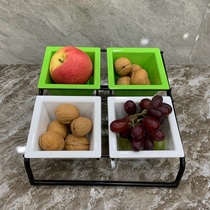 Bar creative grid fruit plate rack KTV fruit snack plate Dry fruit platter does not shine nine-grid snack plate