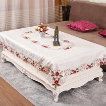 european style living room tea table cloth modern simple rectangular lace hollow girl's heart desk cloth fabric european style