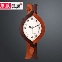 Kaiser watch wall clock Living room European modern simple pendulum clock Household Chinese quartz clock Silent solid wood clock