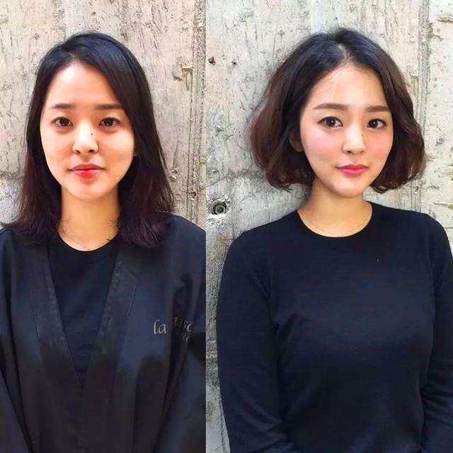 头发蓬松之后,脸型看着小了,整个人看起来清爽干练