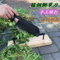Guillotine Manganese steel old-fashioned hand forged guillotine grass knife Small manual garlic guillotine Straw vegetable medicine cutting knife
