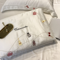 Teenage girl Summer 80 Lanteuria Shot summer quilt with four sets of minimalist embroidery thin quilt washable double air conditioning quilt