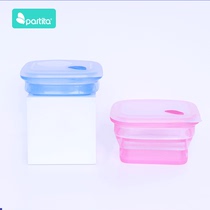 Partita silicone crisper portable travel folding bowl office worker lunch box refrigerator special bento box