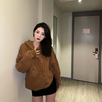 FDR original national tide couples American sweaters men plus velvet hooded autumn and winter loose embroidery hoodie men clothes tide tide