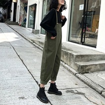 Large size womens fat sister mm tooling straps with wide legs spring covering legs thick hip loose slim pants 200 Jin tide