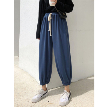 Fat mm size sports autumn 2021 new womens sister 200 Jin wide leg cover meat loose slim pants tide