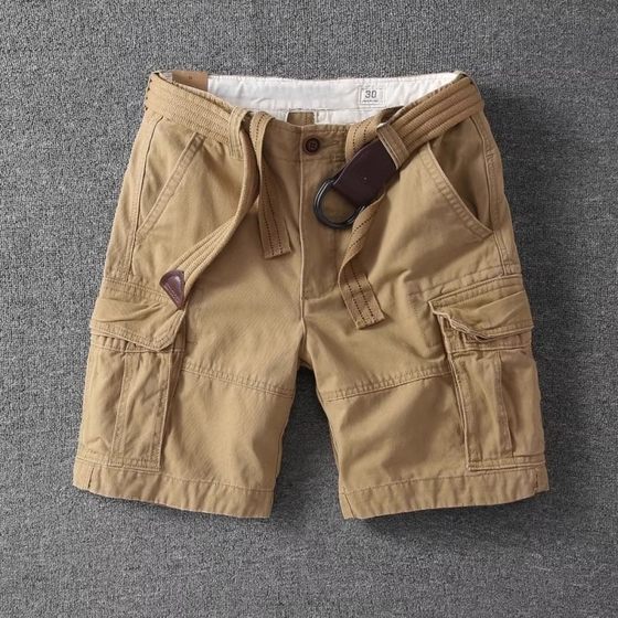 Sports new style workwear wear-resistant four 2025 shorts retro summer five-point pants pure cotton men straight thin loose Sports new style workwear wear-resistant four 2025 shorts retro summer five-point pants pure cotton men straight thin loose