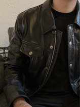 LA CALIFFA Dark Night Monarchy NAPPA calf leather CR-X solid cut with a denim jacket