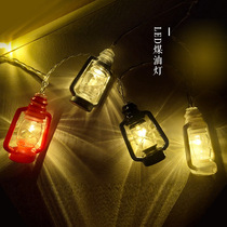 Led small lamp string Mini mini coal oil lamp multicolored styling Nordic outdoor activities decorated with festive lighting room