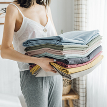 Washed cotton plain fitted sheet linen cotton cotton simple one-piece 1 5M 1 8 meters sheets people double solid color