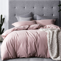 Autumn and winter thickened polished cotton four-piece solid color simple modern cotton bedding Nordic IKEA style