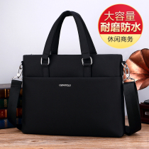 Paul Mens Horizontal Handbag Casual Business Full Canvas Bag Oxford Cloth Briefcase Computer File Mens Backpack