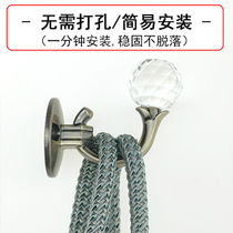 Curtain hook wall hook crystal drill hook European toilet bathroom coat hook hook strap ball tie rope