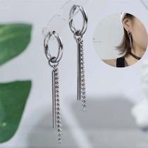 Niche men and women Korean chain unique earrings Ruffian handsome bully titanium steel ear jewelry 2021 new explosive male earrings