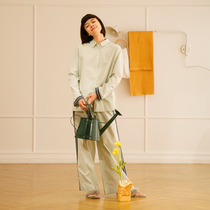 Dodo Cocoa Home Conserved Spring Summer New Lady Pure Cotton Shirt Collar Long Sleeve Long Pants Sleeping Suit Suit