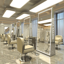 Net celebrity hair salon mirror table single and double-sided floor-to-ceiling mirror Nordic style hair salon mirror hair salon special barber shop mirror table