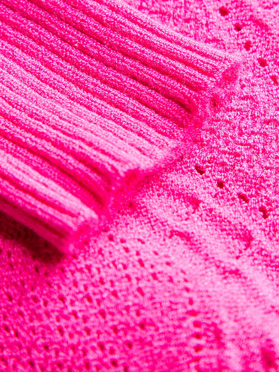 versace/范思哲 玫红色镂空长袖连衣裙_美裙网