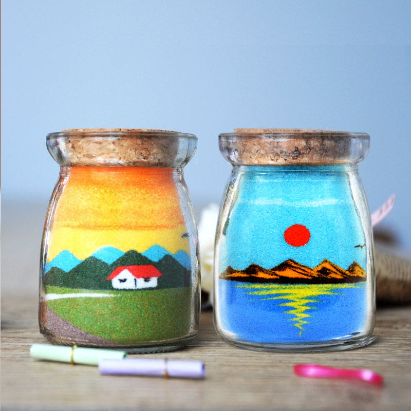 三八妇女节沙瓶画diy定制手工创意女生日礼物浪漫实用情人节礼物