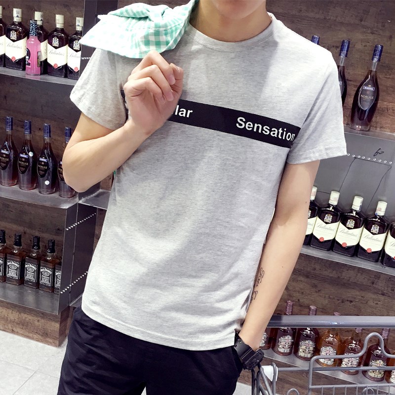 夏季男士短袖t恤男圆领青少年初中高中学生修身运动男子上衣夏天|ruв категории Мужская одежда, футболка - от Buy2taobao.com для оказания профессиональной услуги покупки агента Taobao