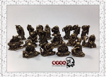 Old collection of brass eighteen arhans small ornaments antique bronze collection antique bronze study small ornaments