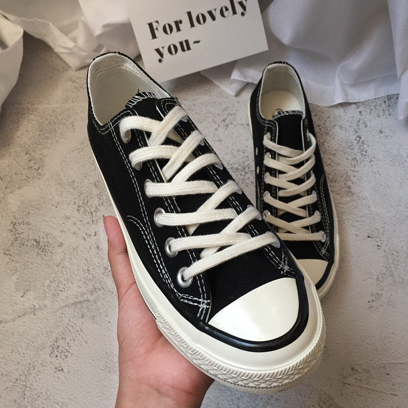 林先森经典款evenstar自留白色低帮帆布鞋百搭板鞋布鞋复古男女情侣鞋