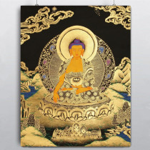 Sakyamuni Thangka coloring Buddhist gold painted cloth Buddha statue hand-painted decorative painting (Coloring World)