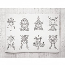 Mini Eight Treasures Zaka diy hand-painted Coloring Meditation decompression (Coloring World)