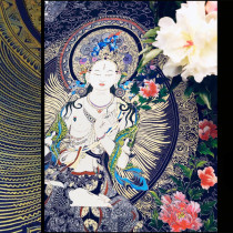 White Dong card Gold diy hand-painted coloring painting Meditation meditation decompression color decorative painting (Coloring World)