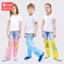 Children Rain pants jacket boy girl waterproof pants baby anti-wet rain pants cover Kindergarten student rain shoes cover leg cover