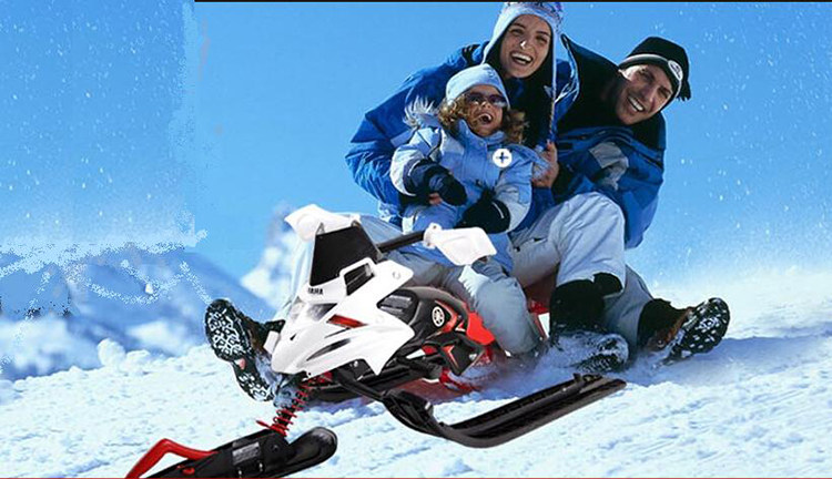 钢制无动力带刹车滑雪车雪橇车滑草车滑雪板大人儿童通用款