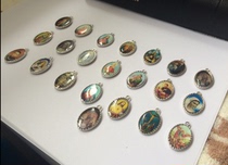 Foreign Trade boutique European pattern Crystal Holy Card Jesus Mother of God Joseph Sagrada Familia Necklace pendant Main interior products gifts