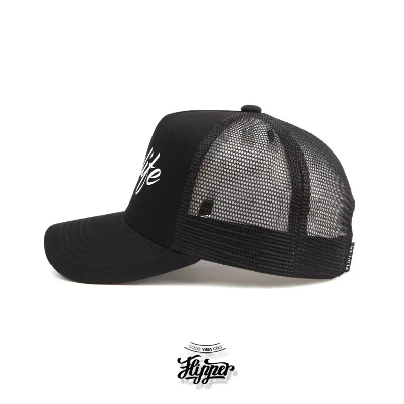 Korean Trucker Hat Truck Cap plus Size Stylish Tall Crown Deep Top Makes Face Look Small Summer and Autumn Mesh Ventilation Cap