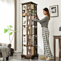 Rotating bookshelf 360 degree bookcase storage living room simple creative floor rack home light luxury Storage bookcase