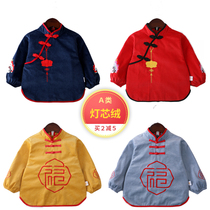 Baby Chinese style coat autumn and winter corduroy children eat waterproof anti-Dirty Apron Baby bib