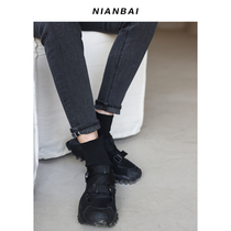 NIANBAI chanting 2020aw knitted plus velvet two versions slim feet jeans NK4215