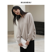 NIANBAI chanting 2020aw 100 cashmere round neck pullover sweater NW3550