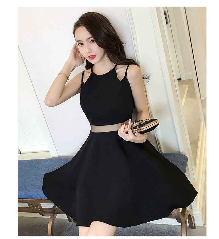 Mùa hè 2021 Thời trang Hàn Quốc Mới Khí chất Nữ thần Quạt Sợi lưới Khâu A-line Váy ôm nữ - A-Line Váy