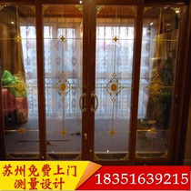 Set made titanium magnesium aluminum alloy toilet door kitchen balcony Living room Sliding Door Double Hollow Tempered Glass Pipette