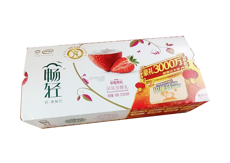 伊利畅轻草莓果粒大果粒风味发酵乳酸奶酸牛奶优乳菌8杯组营养