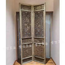 Dongyang wood carving antique screen old carved eight immortals doors and windows New Chinese solid wood partition living room can be customized
