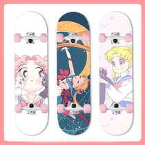 Pink Cute Teenage Girl Ensemble Cartoon Princesss four-wheeled scooter beginner child male and female 6-12 years old