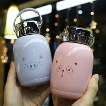 Net red water cup ins portable trend cup thermos cup female small cute student couple simple big belly cup