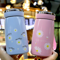 Ladies Cup ins simple Japanese thermos cup girl heart portable student cute 316 stainless steel tea cup