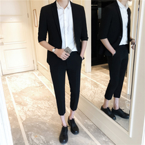 Summer seven-point sleeve new small suit mens suit youth Korean version slim fit set of handsome student casual suit tide