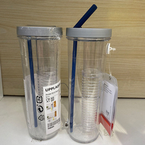 IKEA domestic Uprada water cup with straw 700ML lemon filter Cup Net red cup suction tube Cup