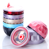304 stainless steel bowl colorful spray color platinum Bowl creative double insulation bowl with lid soup bowl